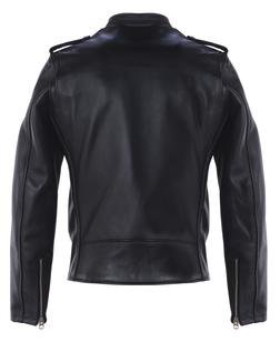 603USA - Cafecto Steerhide Hybrid Cafe Racer Asymmetrical Leather Motorcycle Jacket