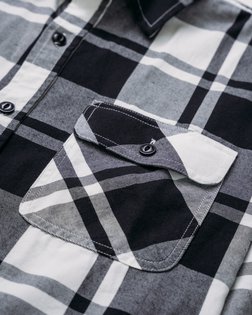 black plaid shirt -front