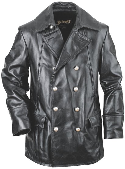 Double Breasted Military Leather Jacket