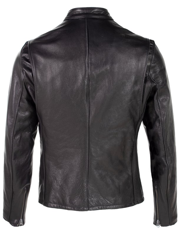 530 - Waxed Natural Pebbled Cowhide Café Leather Jacket